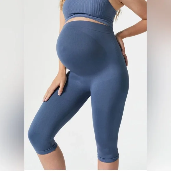 BLANQI Women's Blue Leggings maternity - Picture 1 of 8